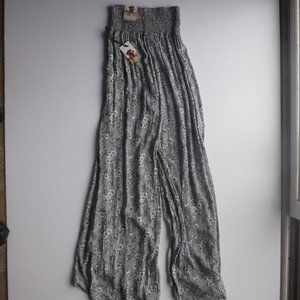 Sincerely Jules Blue Floral Wide Leg Pants New with Tags Size XS